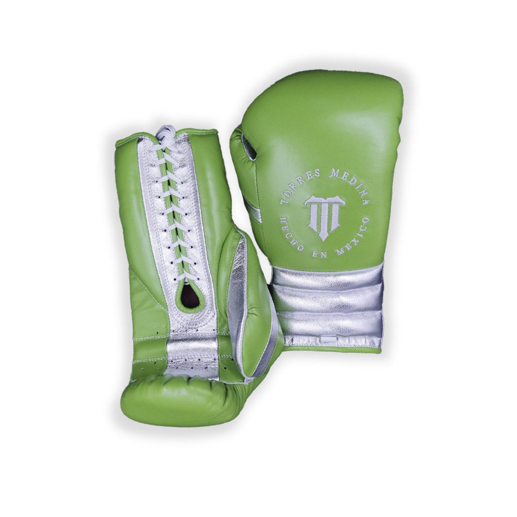 Green and Silver PuLat Lace Up Training Gloves