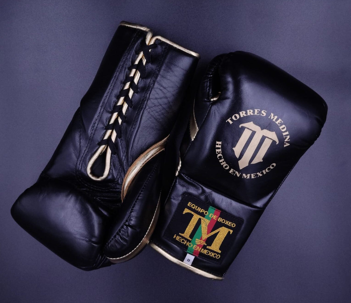 Black and Gold HHF Padding Lace Up Training Gloves