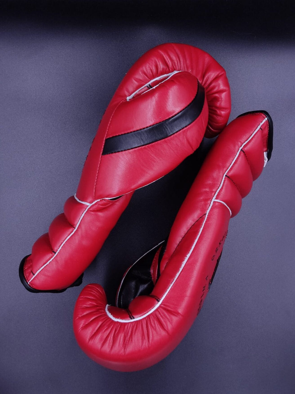 Red and Black PU Lace Up Training Gloves