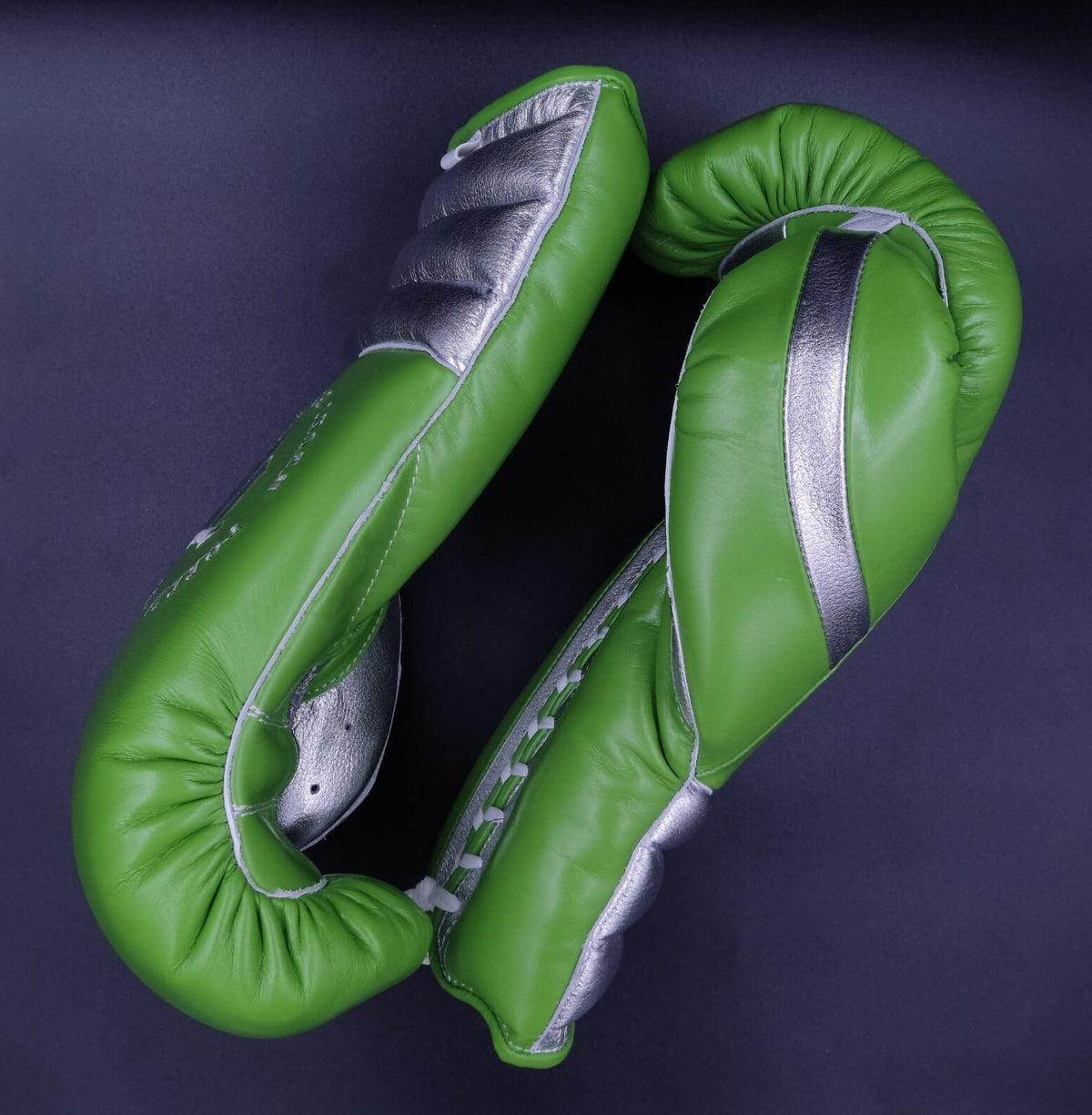 Green and Silver PuLat Lace Up Training Gloves