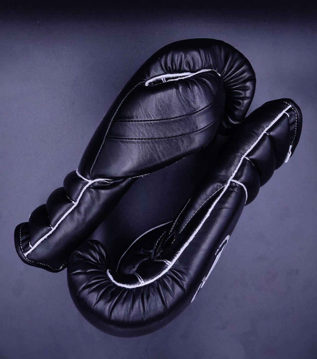 Black Pu Padding Lace Up Training Gloves