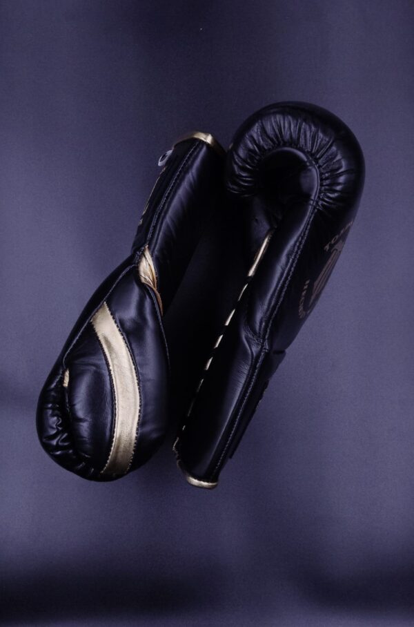 Black and Gold HH Padding Lace Up Training Gloves - Image 2