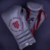Grey and Red  Lace Up Training Gloves